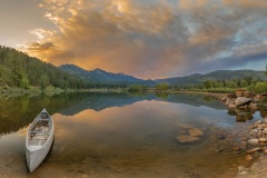 Soft light over the ridge for a perfect mountain sunset.